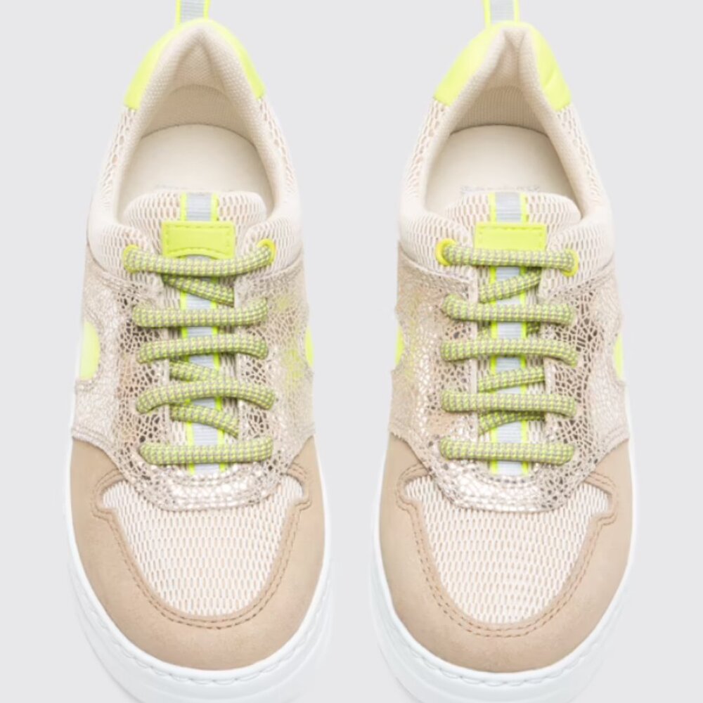🍋 CAMPER RUNNER UP SNEAKERS | Yellow Beige Silver | Youth Sz EU 35 | US 3 | UK 2